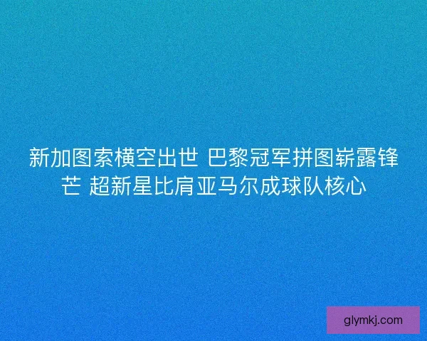 新加图索横空出世 巴黎冠军拼图崭露锋芒 超新星比肩亚马尔成球队核心